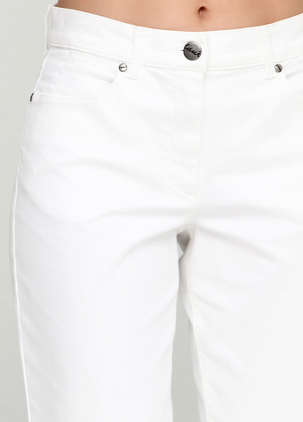 Бриджі Laurie однотонний білий джинсовий