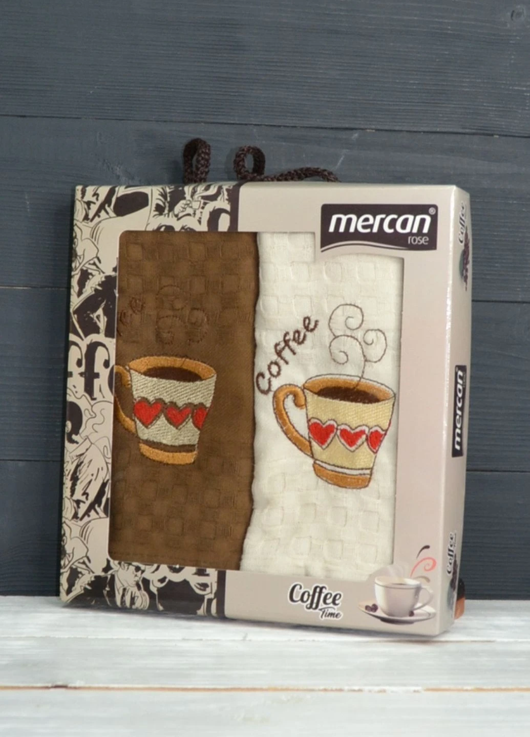 Набір кухонних рушників Coffee, 40х60 см Mercan малюнок кавовий