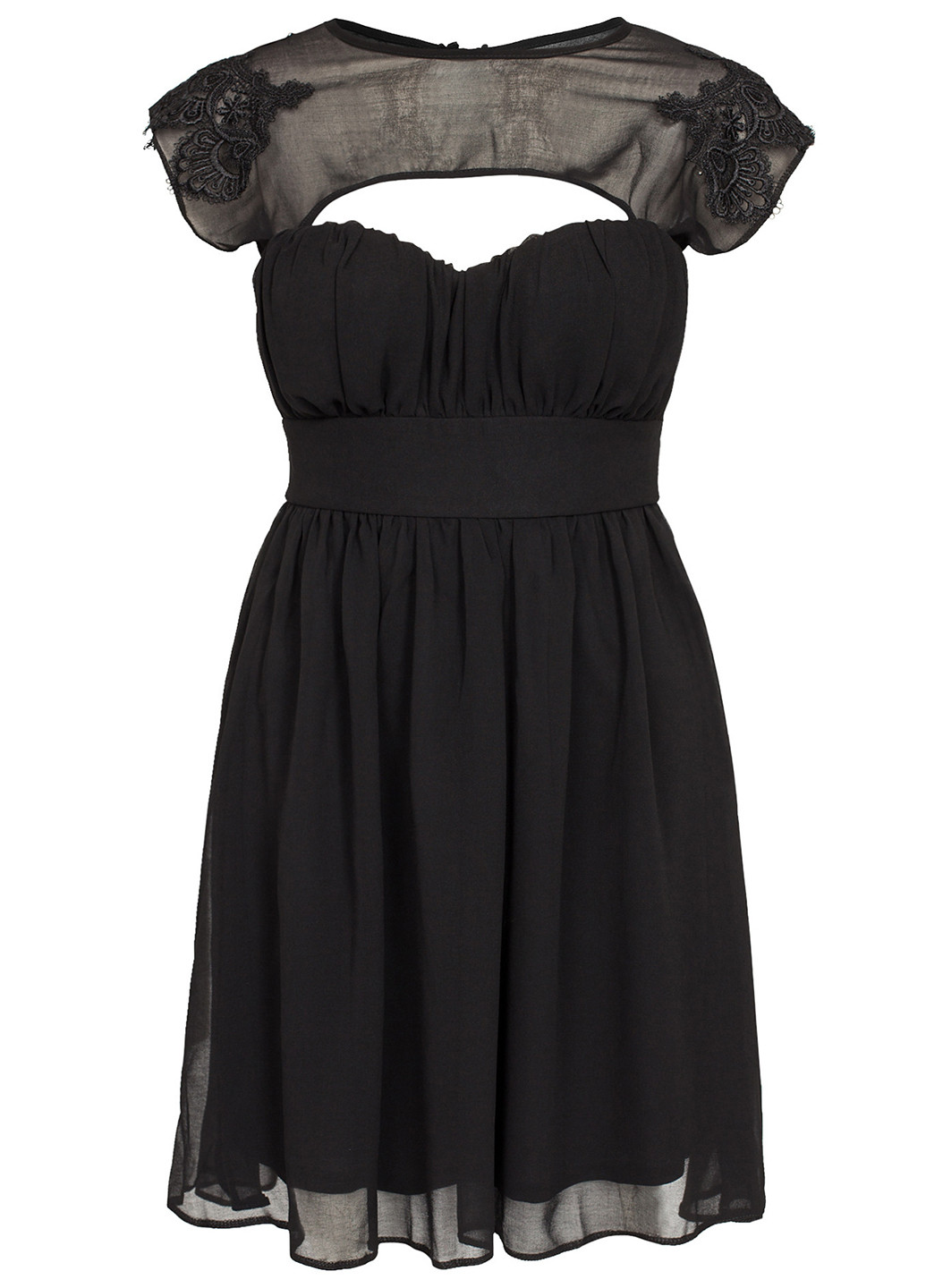 Чорна коктейльна плаття, сукня кльош, з відкритою спиною Elise Ryan однотонна