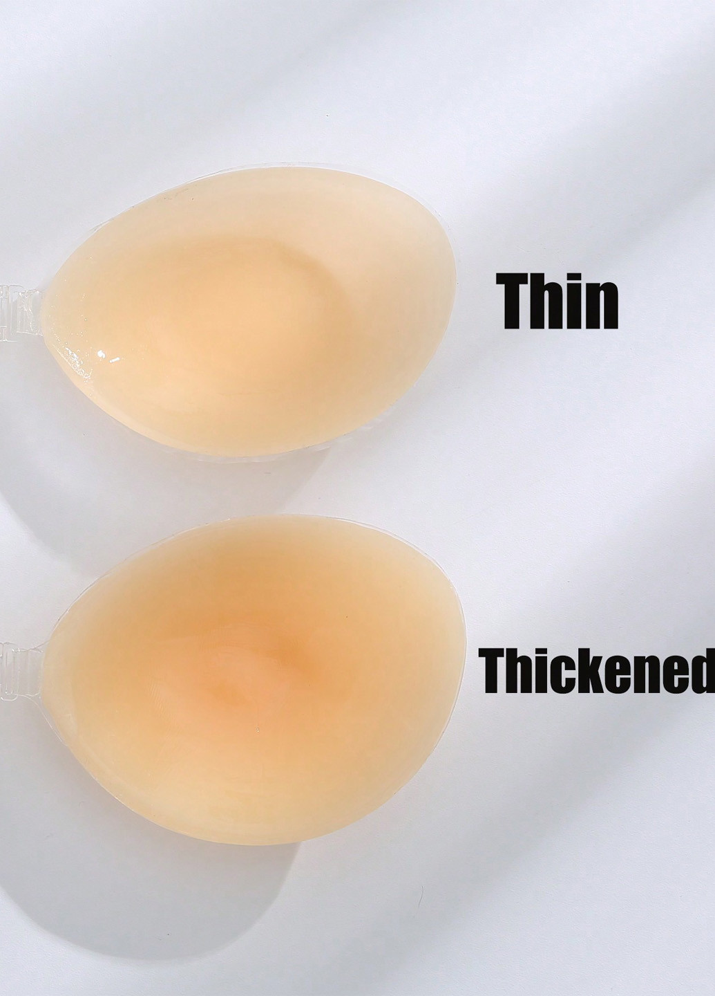 Кремовый невидимка бюстгальтер SHEIN без косточек силикон