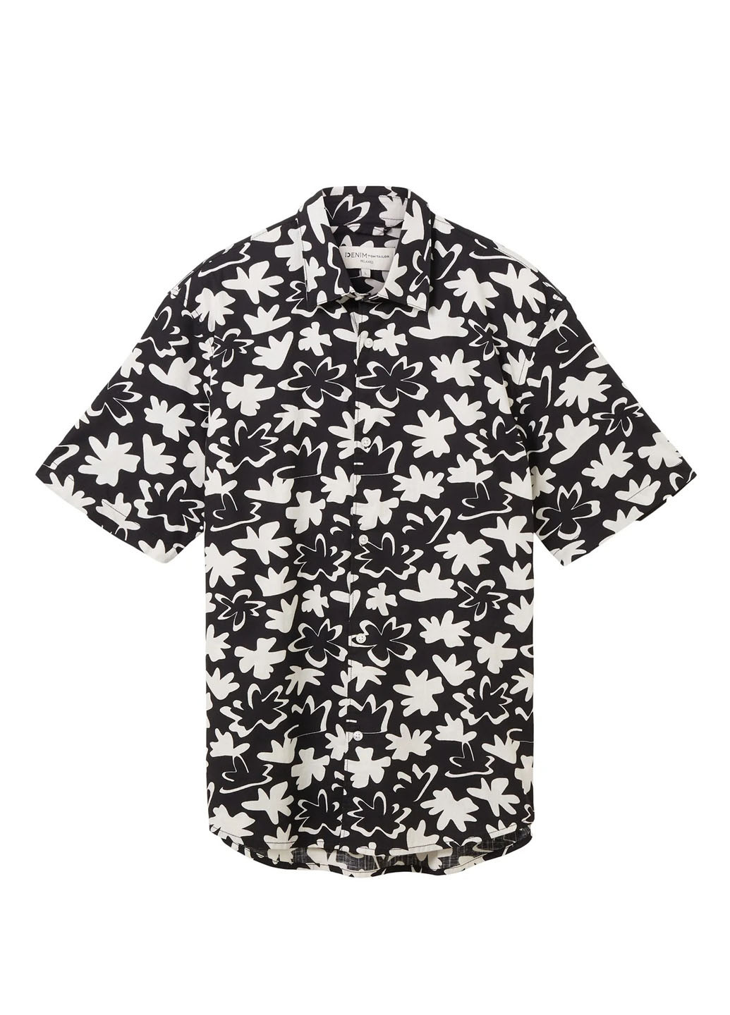 Черная кэжуал рубашка с цветами Tom Tailor