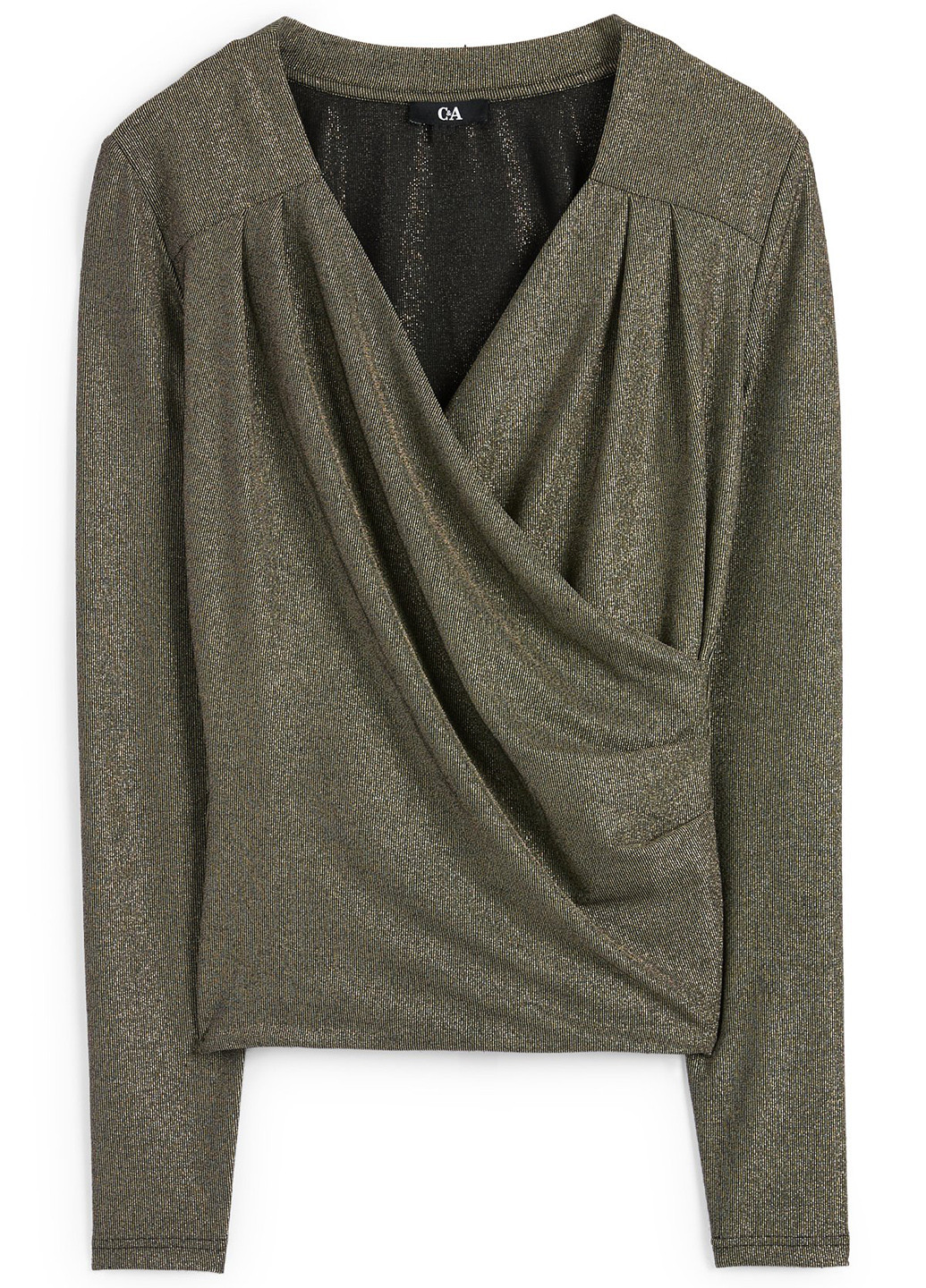 Хаки блуза на запах C&A