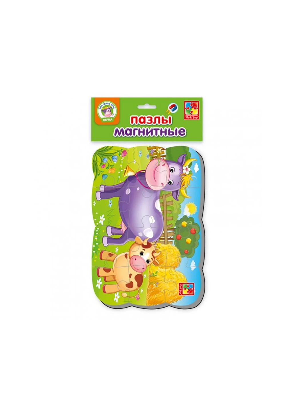 Пазли на магніті Корова та теля (4820195052631) Vladi toys VT3205-55 (255335236)