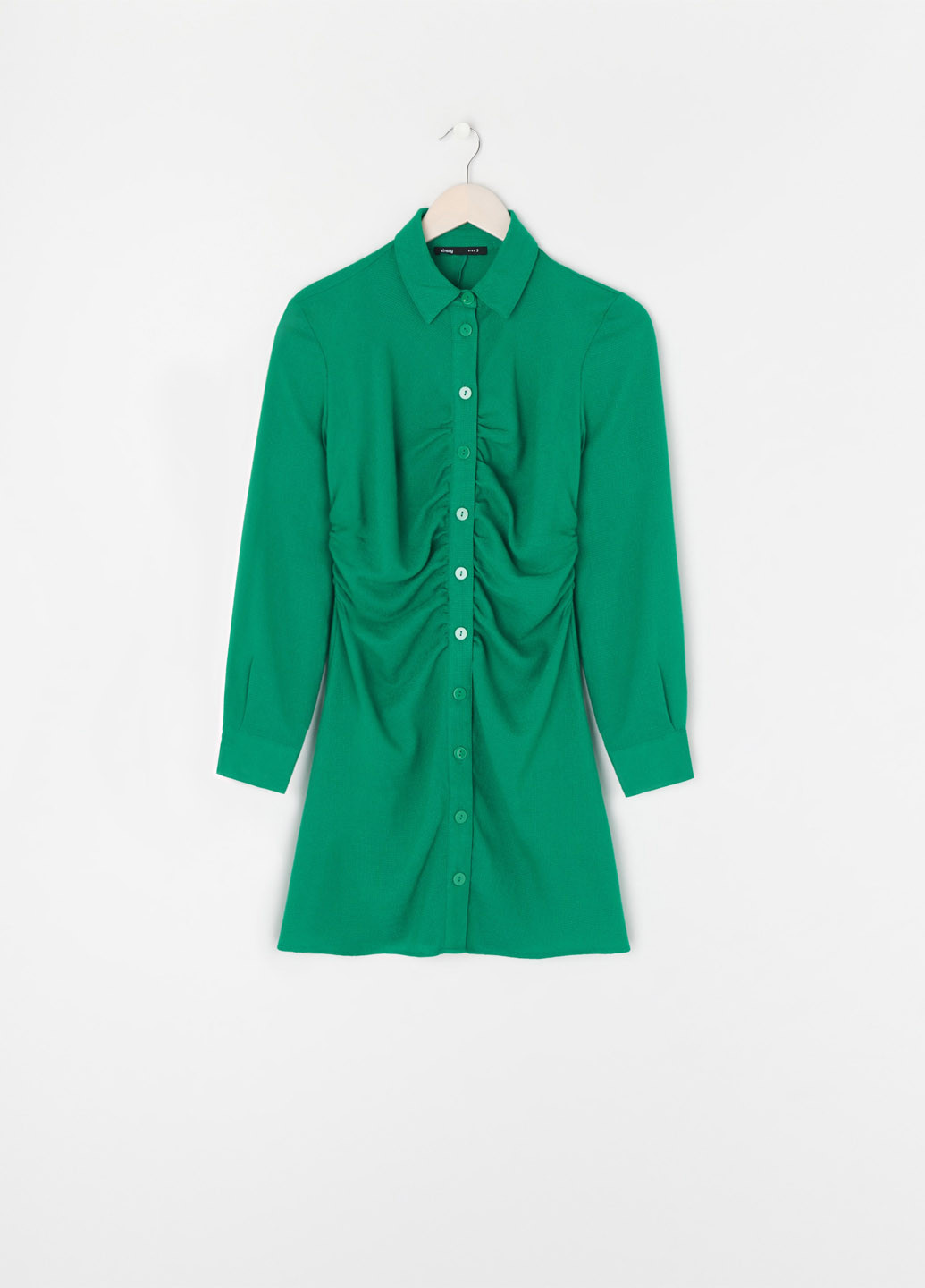 Зеленое кэжуал платье рубашка Sinsay однотонное