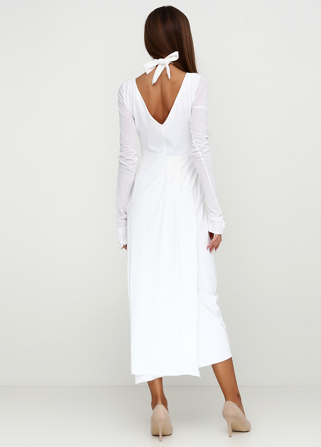 Белое кэжуал платье Oblique однотонное