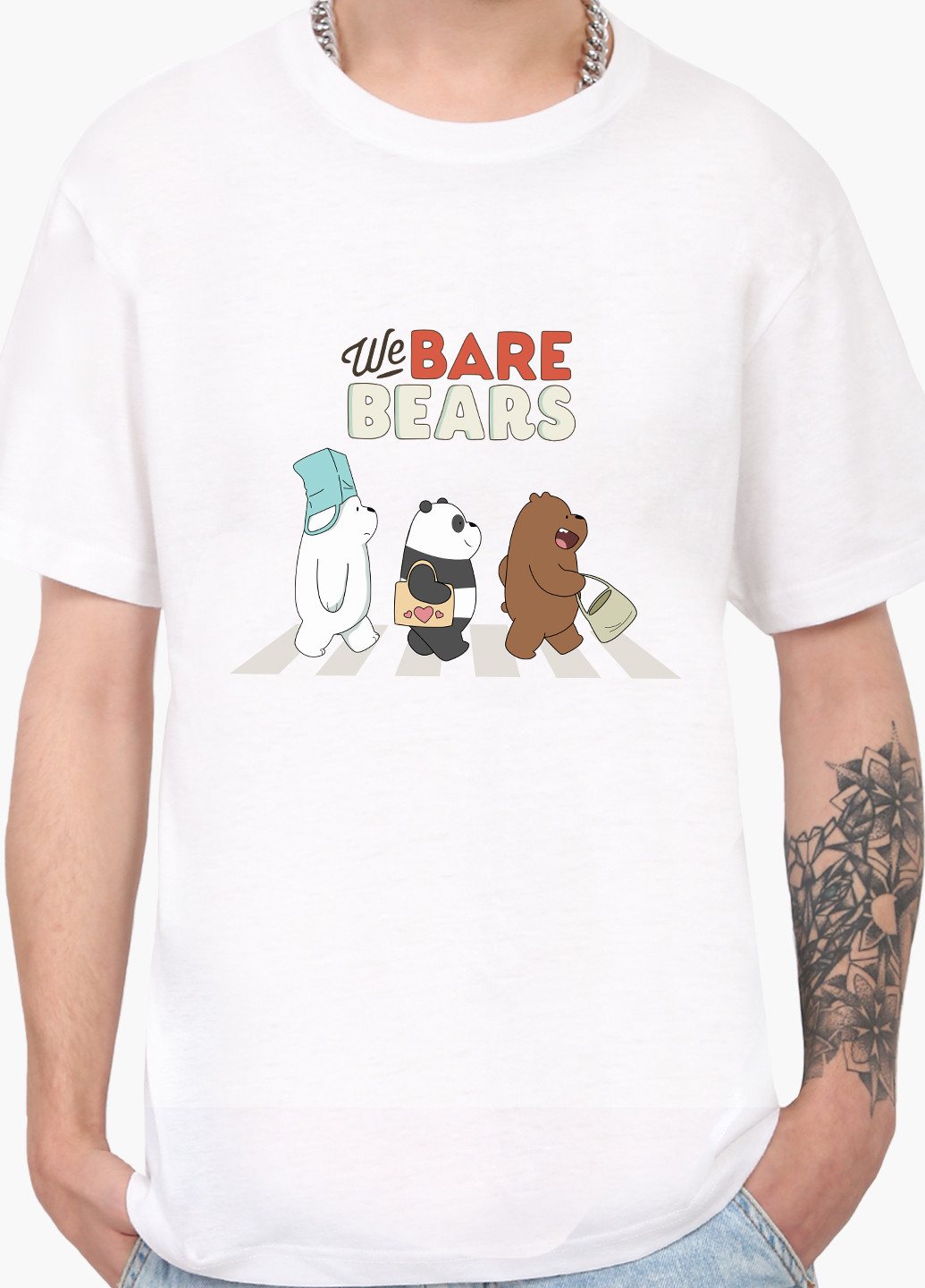 Белая футболка мужская вся правда о медведях (we bare bears) белый (9223-2666) xxl MobiPrint