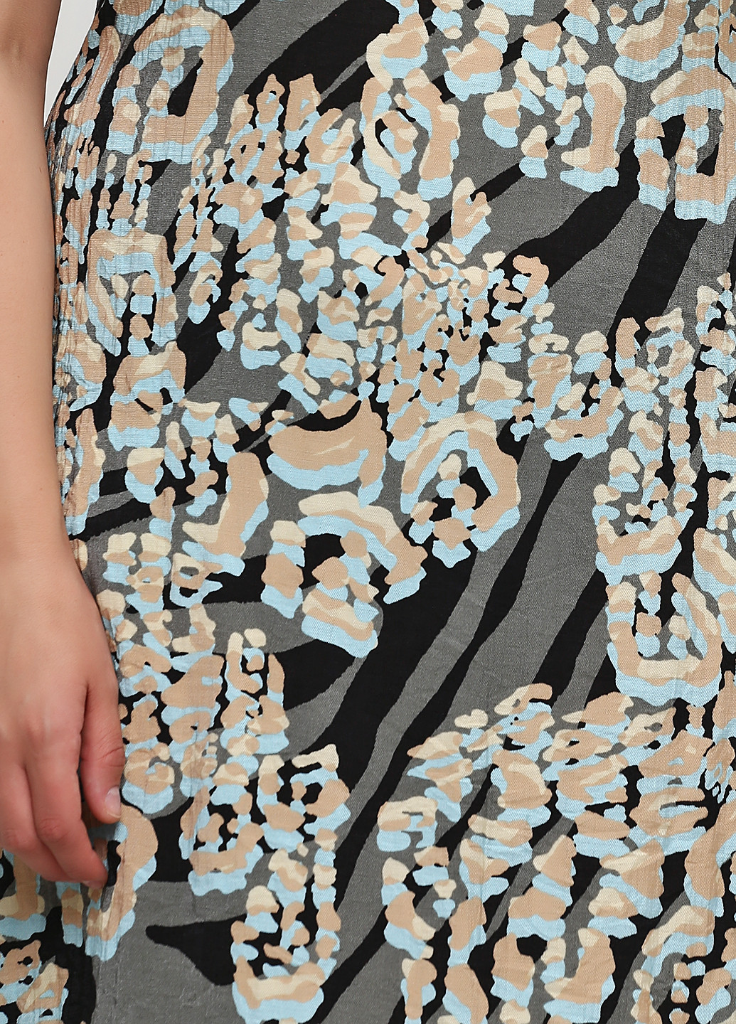 Серое кэжуал платье Алеся с абстрактным узором