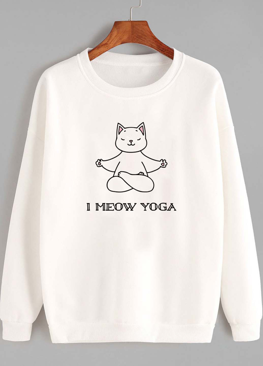 Свитшот молочный I meow yoga Zuzu - крой молочный кэжуал - (201504381)