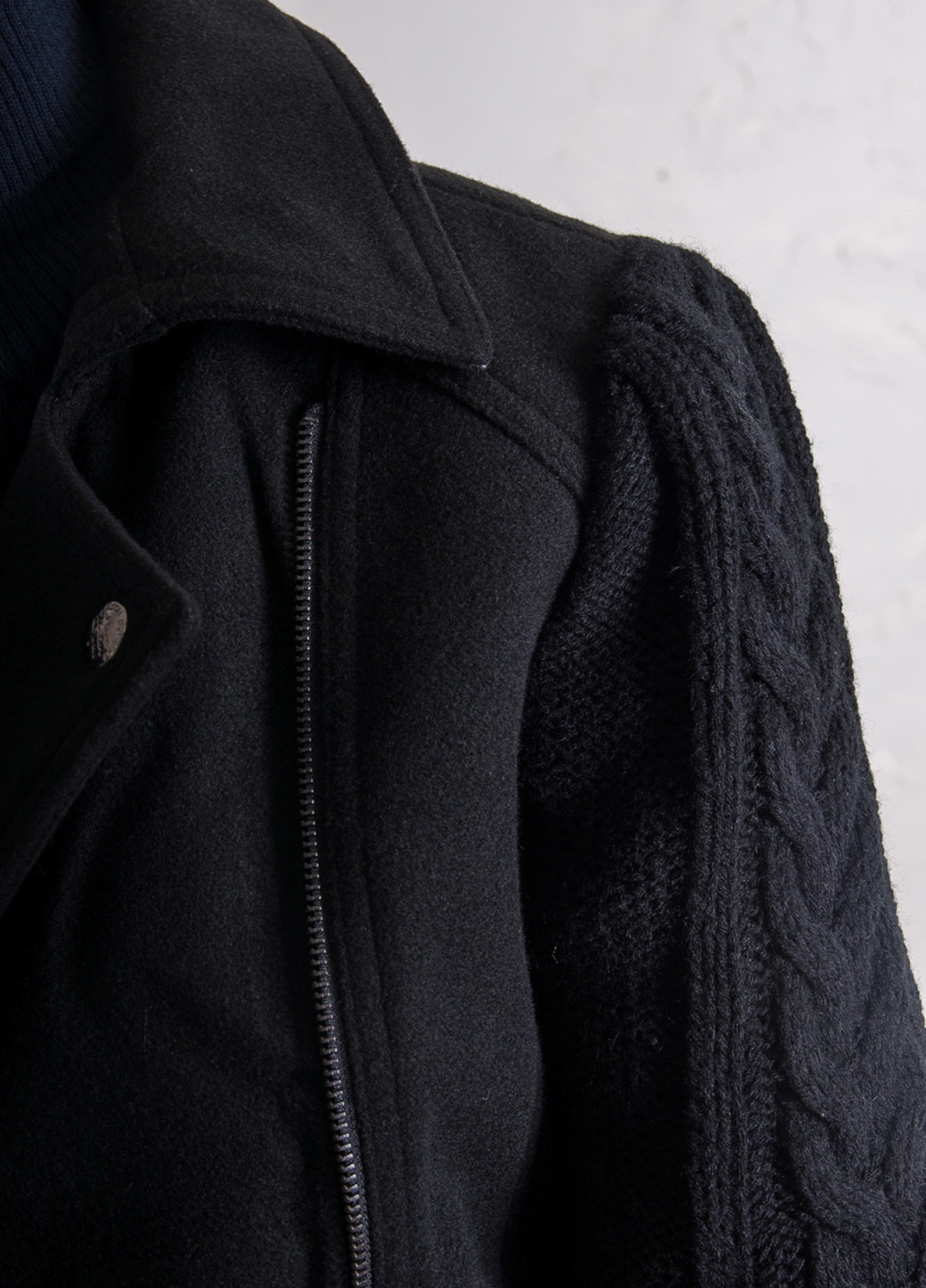 Черное Кэжуал куртка двубортное Alcott однотонное