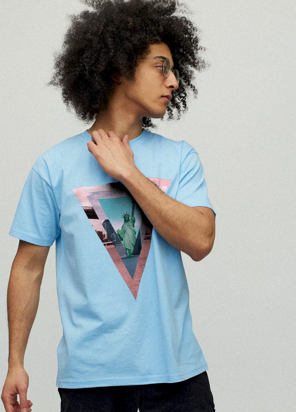 Блакитна футболка чоловіча YAPPI