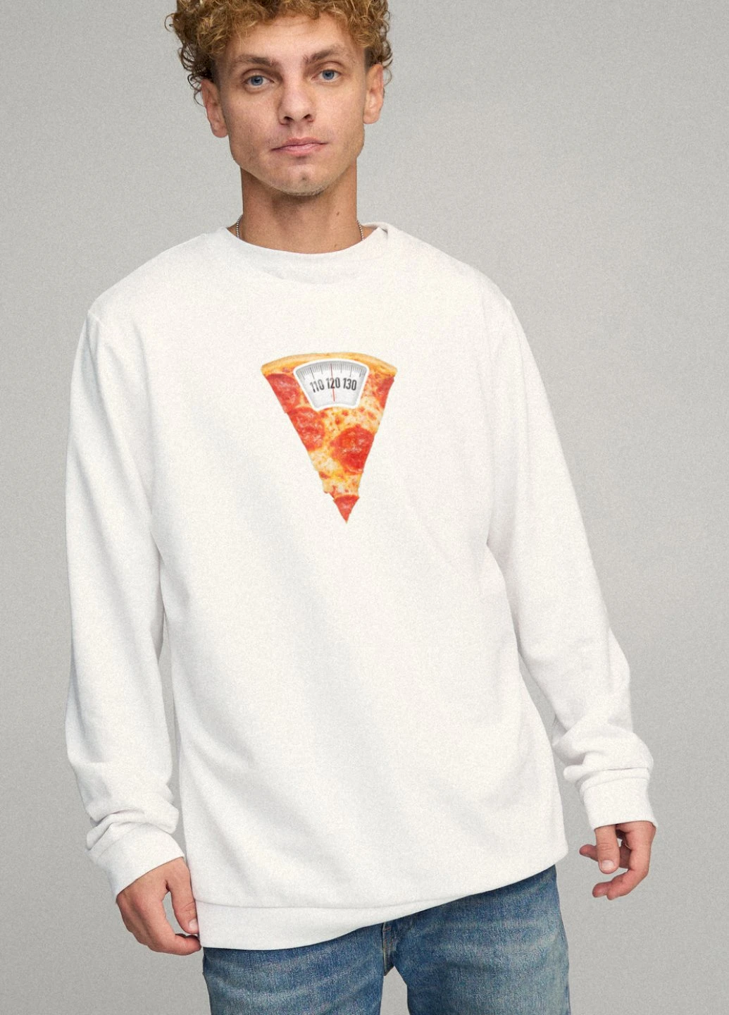 Белый світшот чоловічий oversize /no flis/ YAPPI рисунок (254557744)