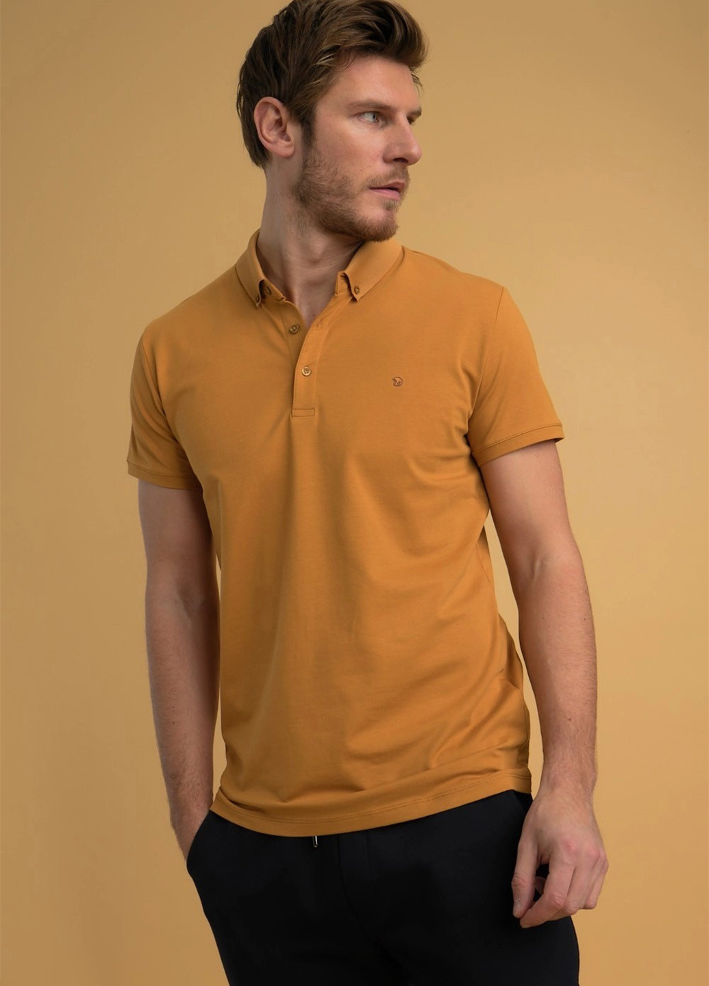 Оранжевая футболка-поло для мужчин Benson & Cherry однотонная