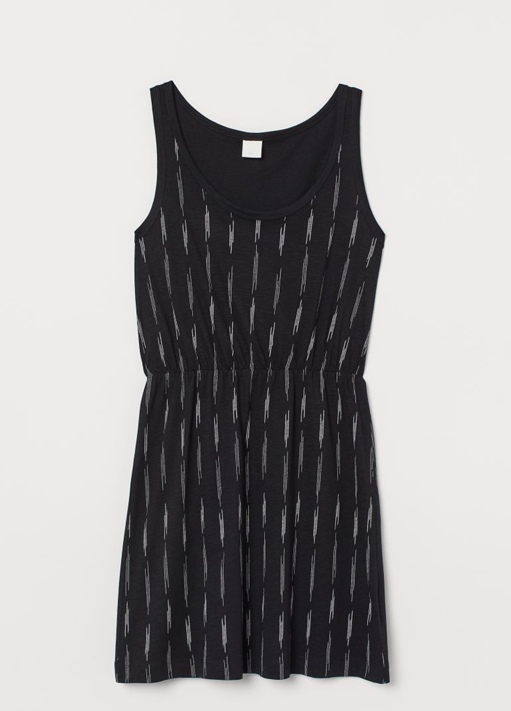 Черное кэжуал платье платье-майка H&M с абстрактным узором