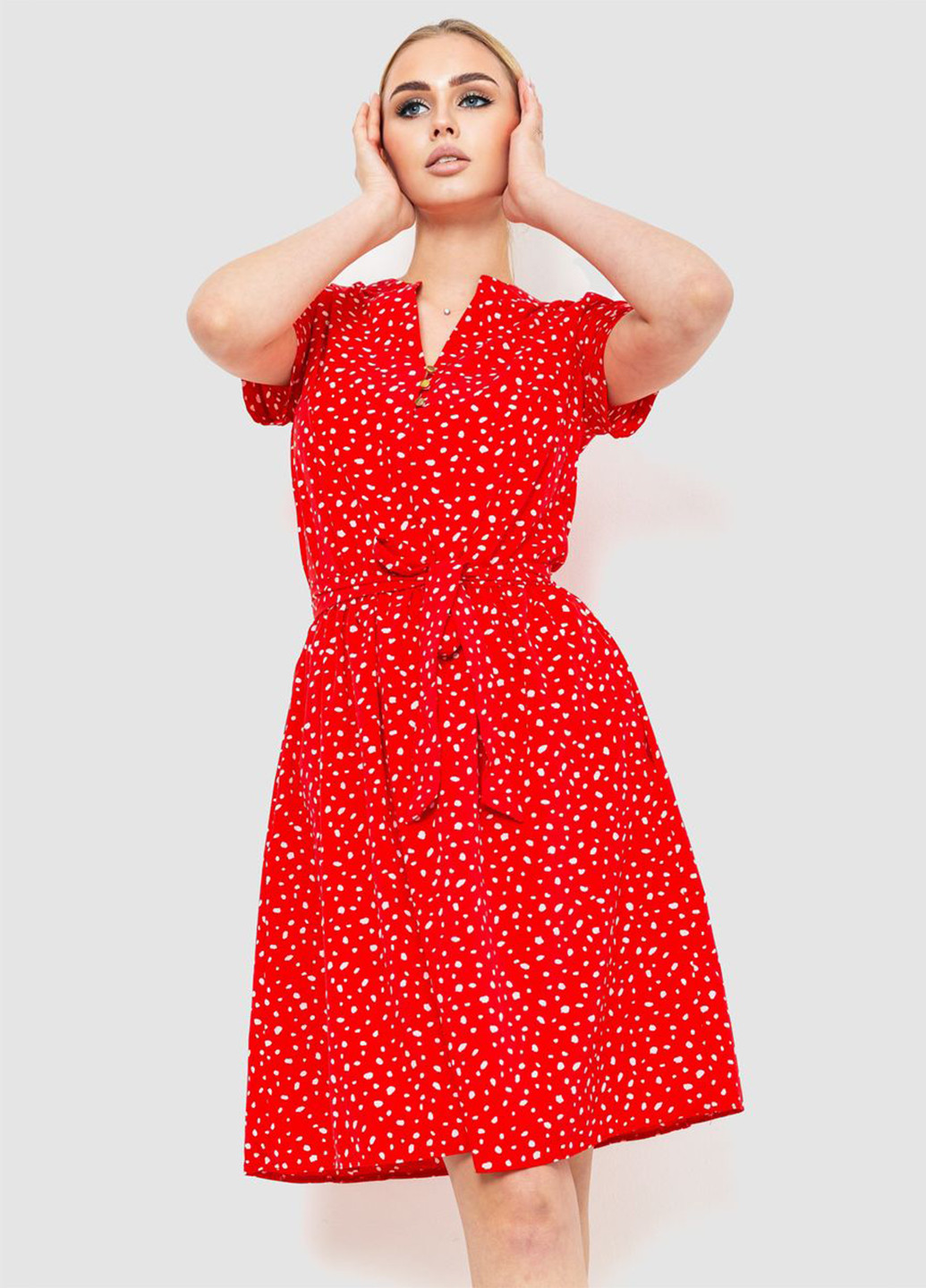 Красное кэжуал платье клеш Ager с животным (анималистичным) принтом