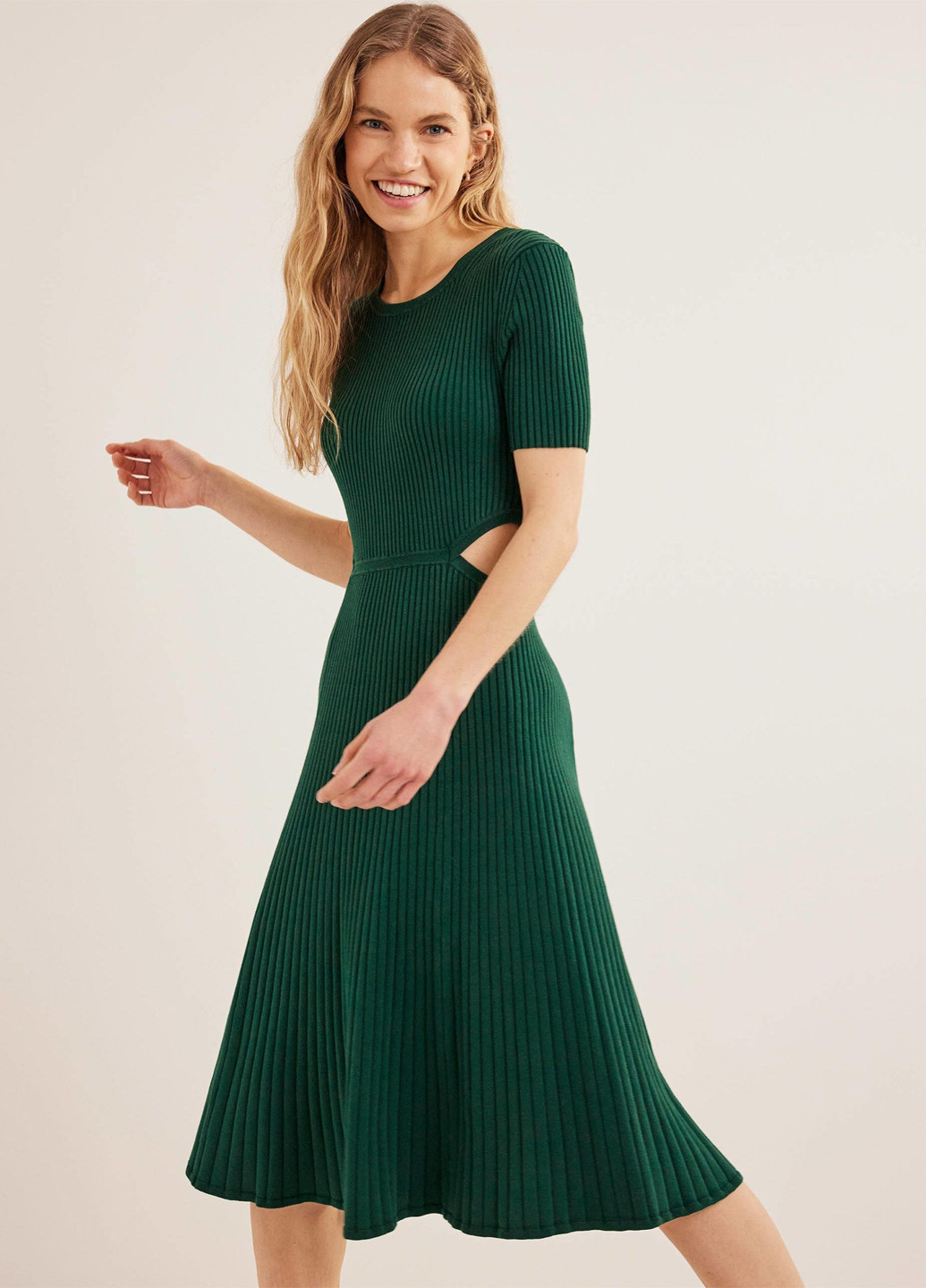 Темно-зелена кежуал сукня кльош Boden однотонна