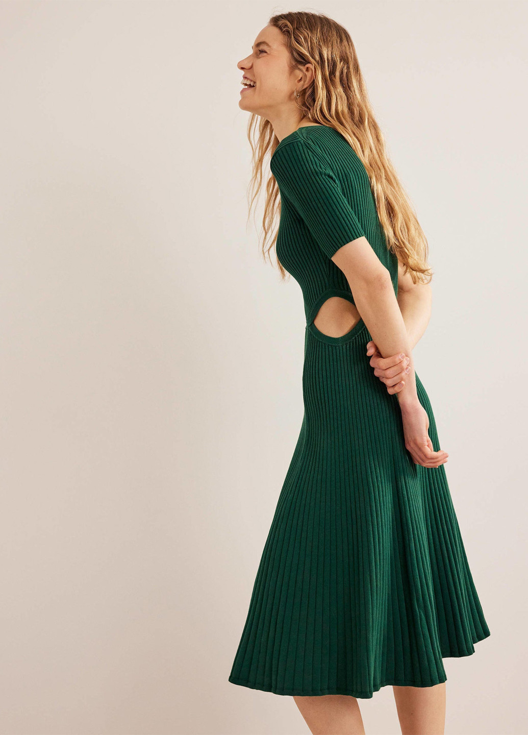 Темно-зелена кежуал сукня кльош Boden однотонна