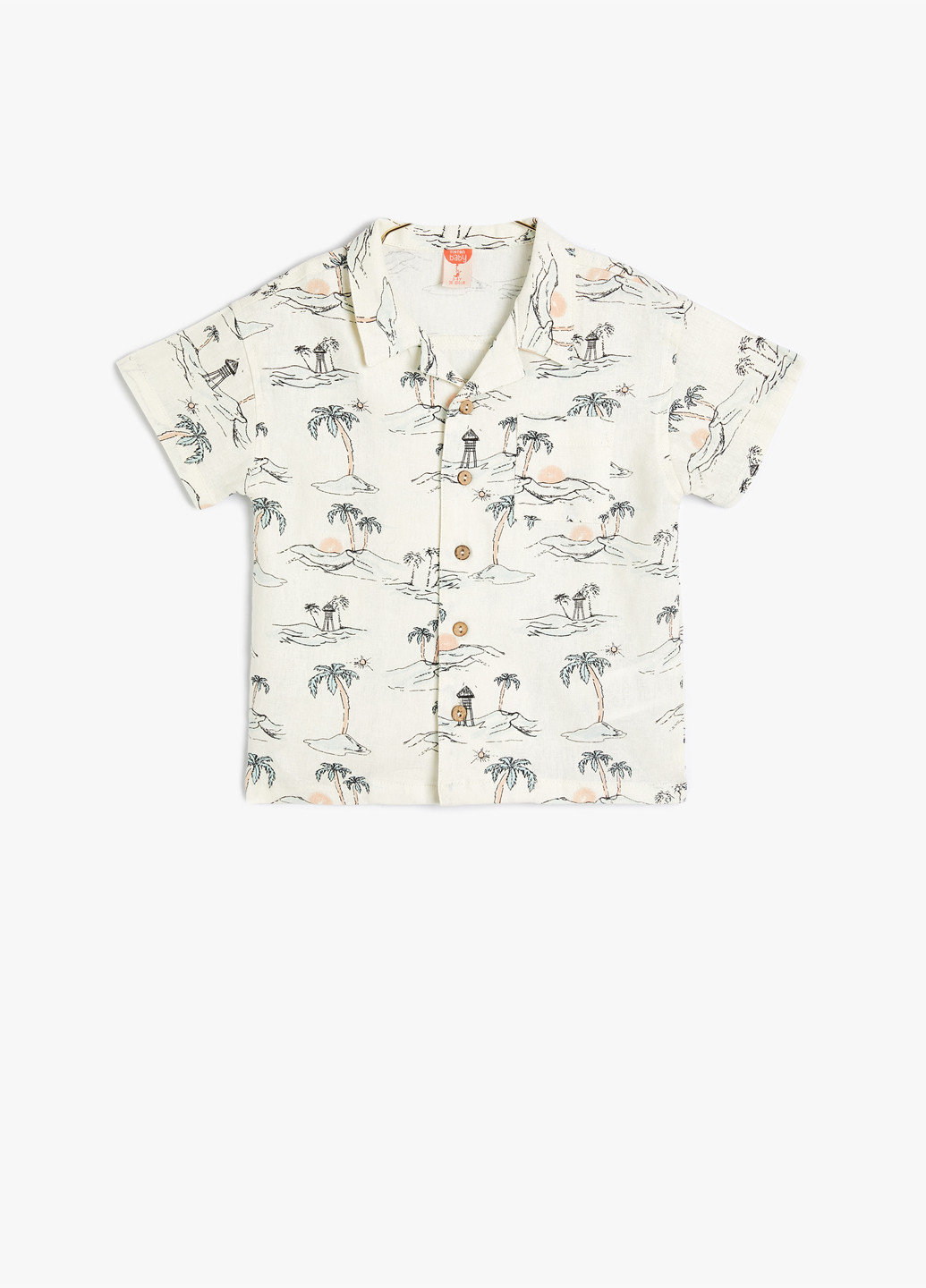 Молочная кэжуал рубашка с рисунком KOTON