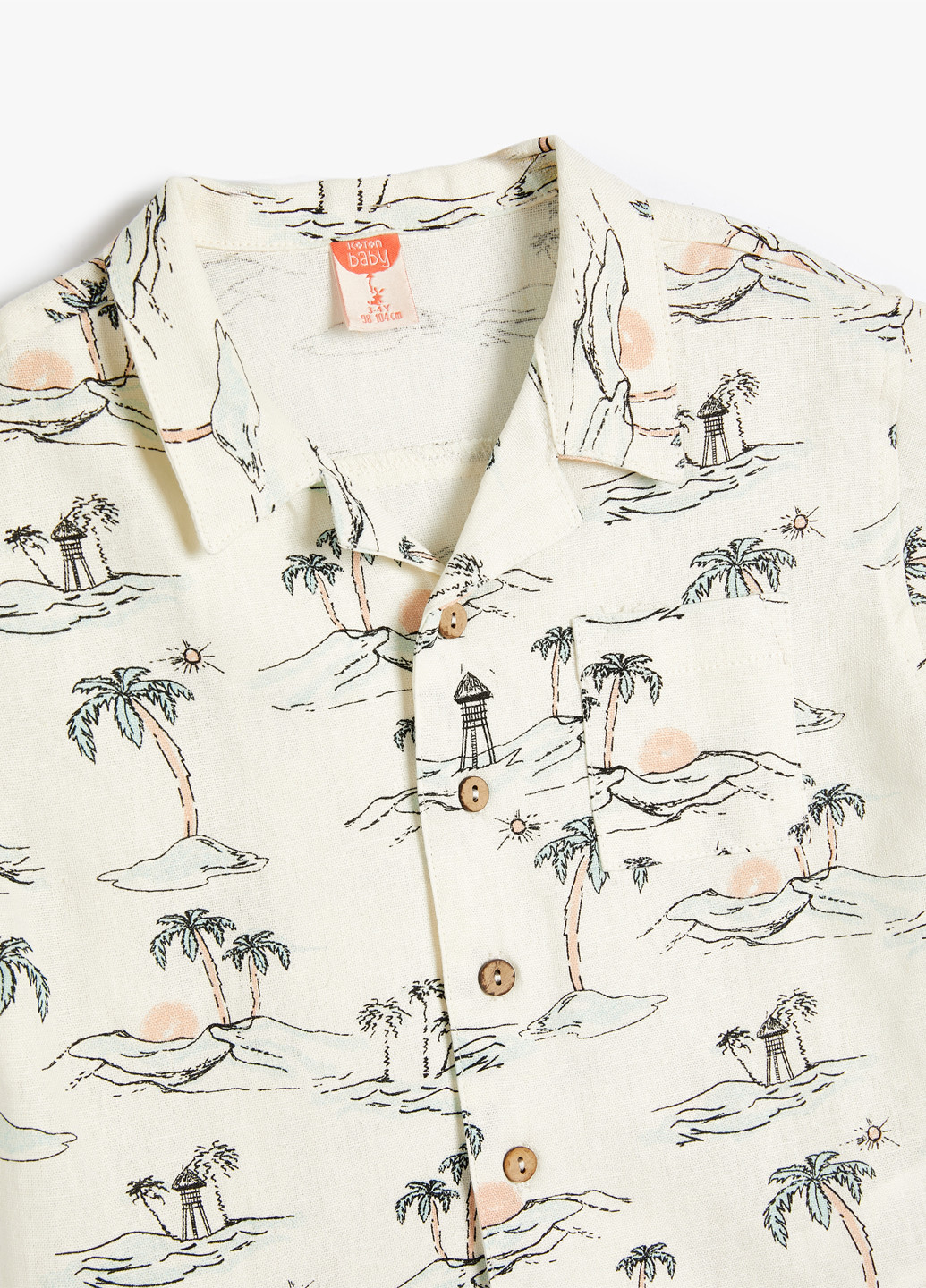 Молочная кэжуал рубашка с рисунком KOTON