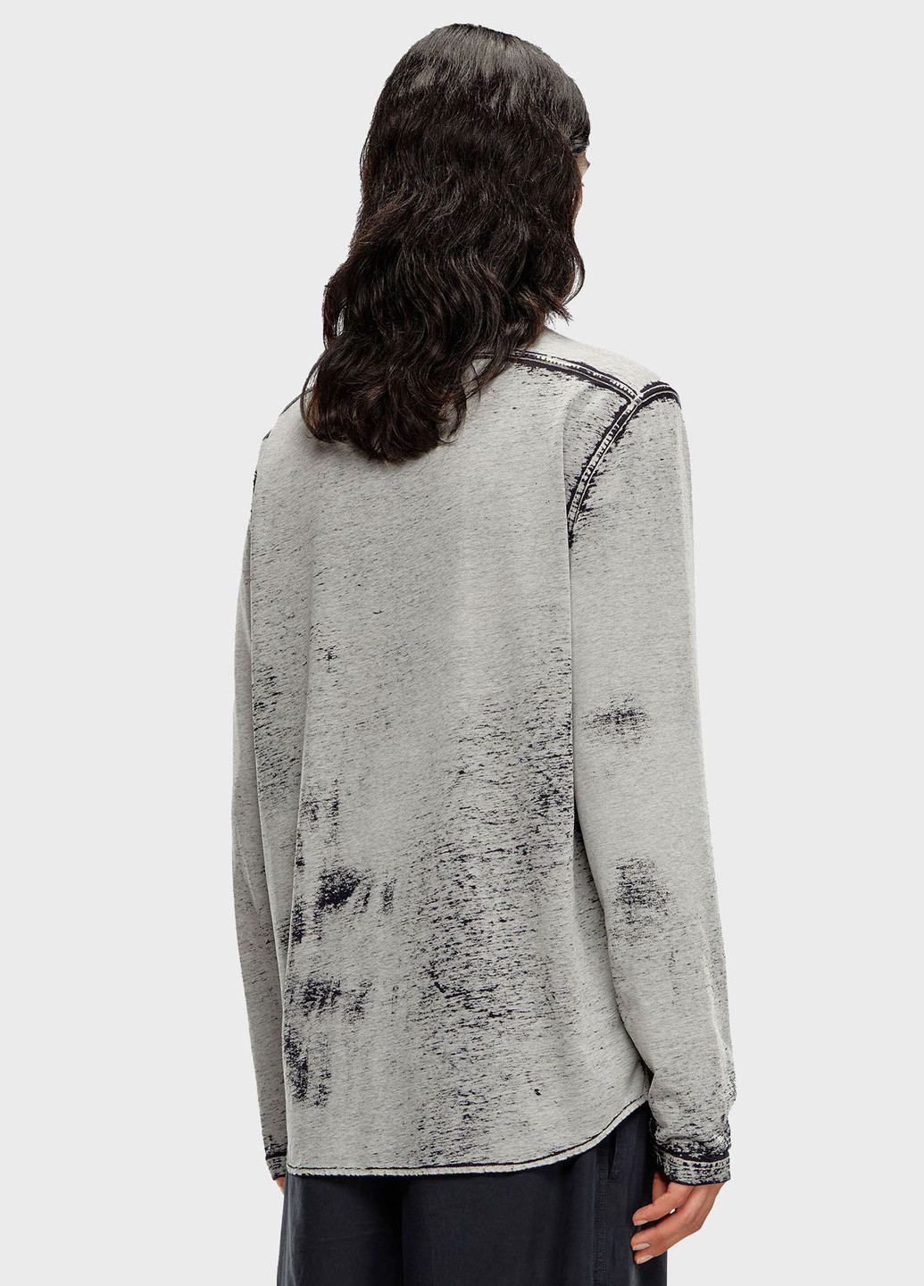 Серая кэжуал рубашка с логотипом Diesel