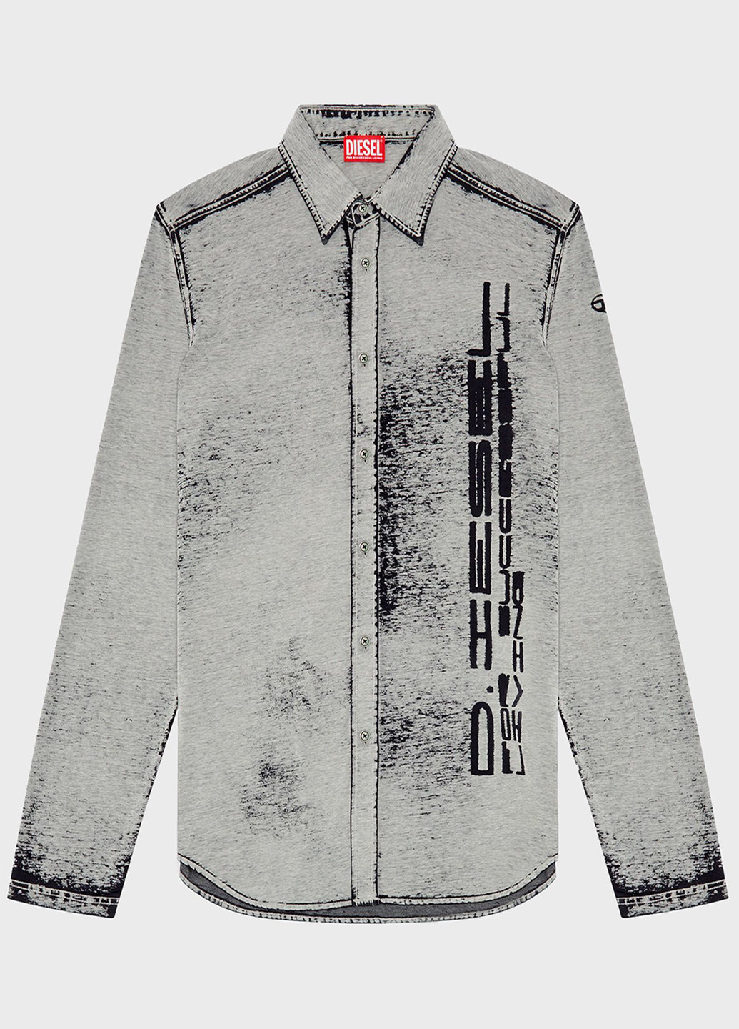 Серая кэжуал рубашка с логотипом Diesel