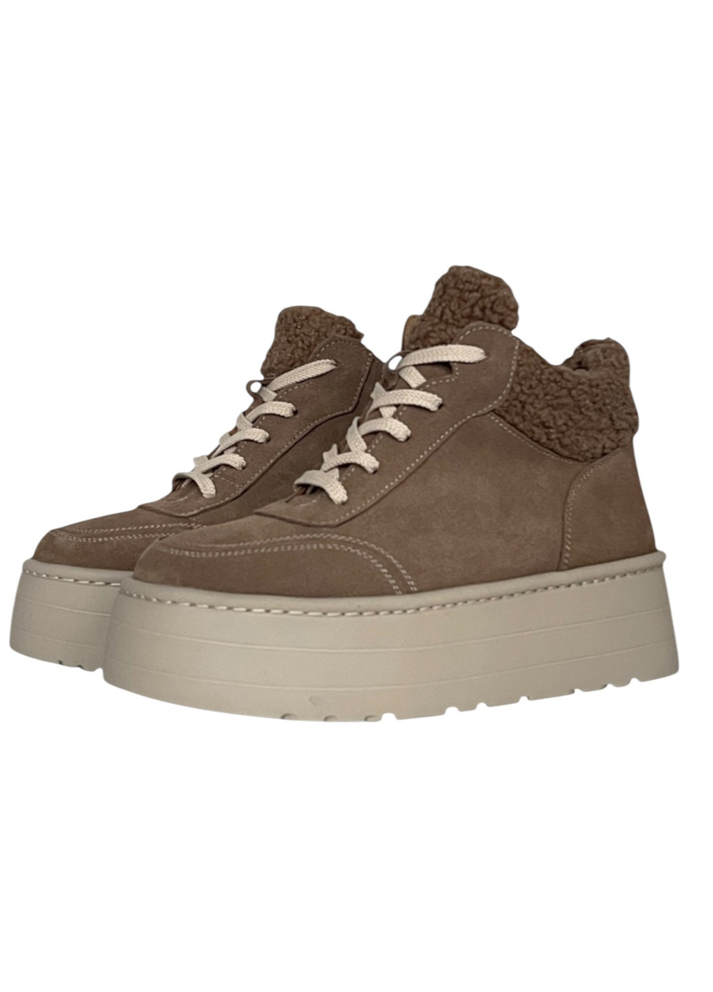 Зимние ботинки Maria Tucci с мехом, со шнуровкой из натуральной замши