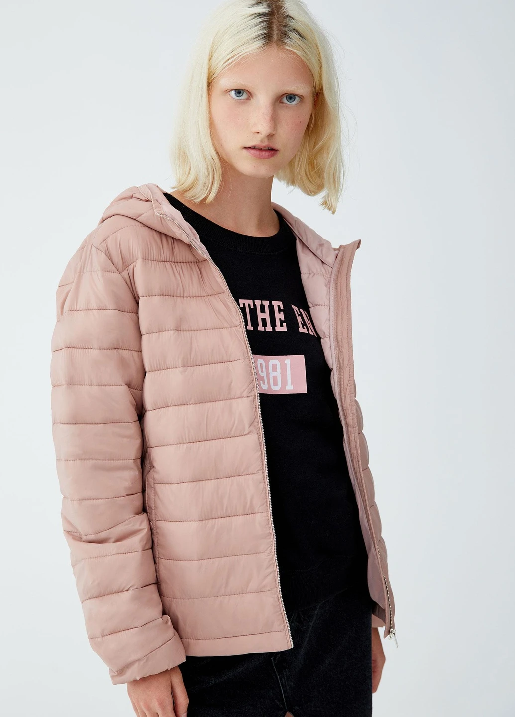 Світло-рожева куртка легка,блідо-рожевий, Pull & Bear