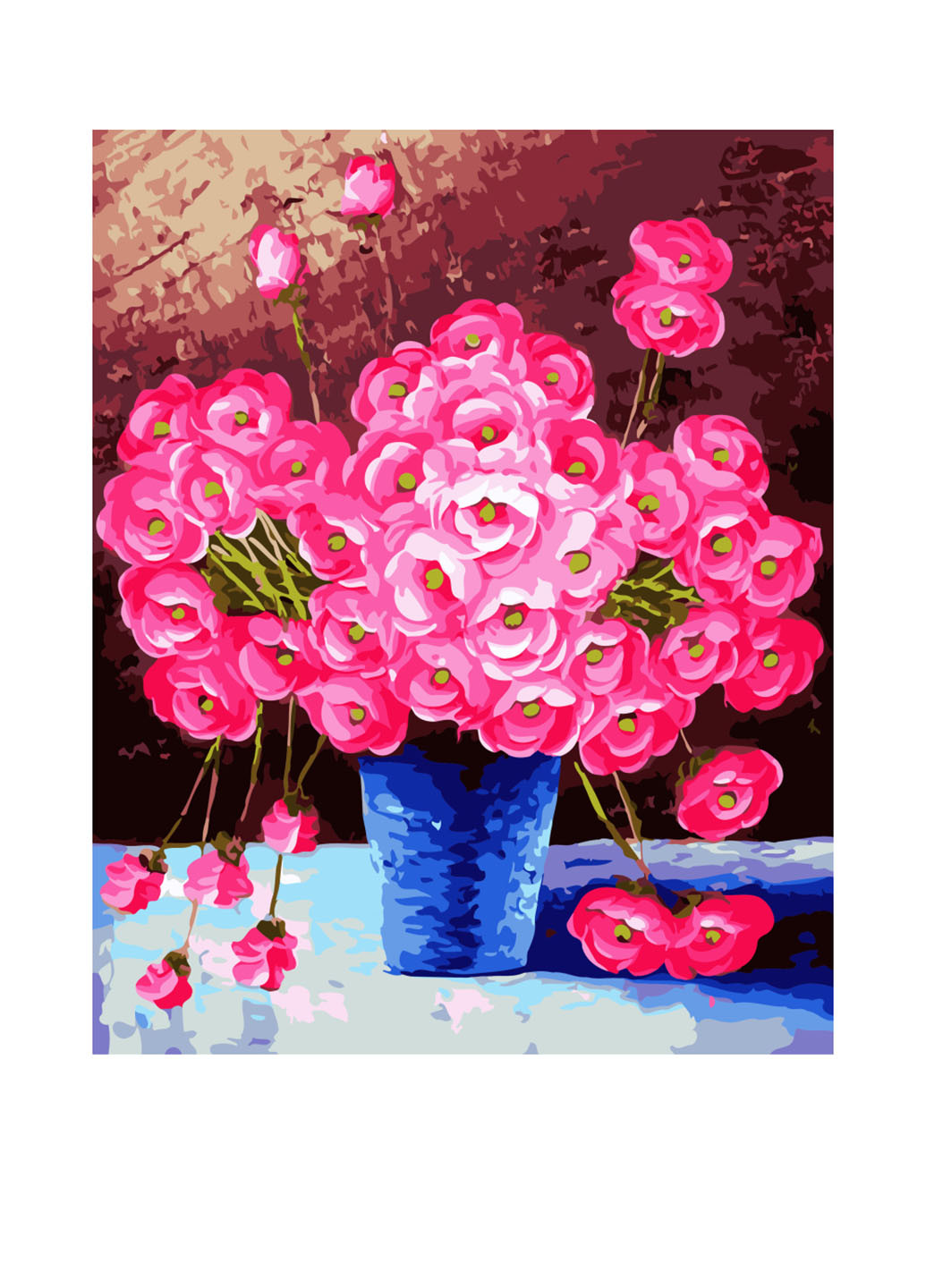 Картина по номерам Розовые цветы в синей вазе, 40х50 см Brushme (150530097)