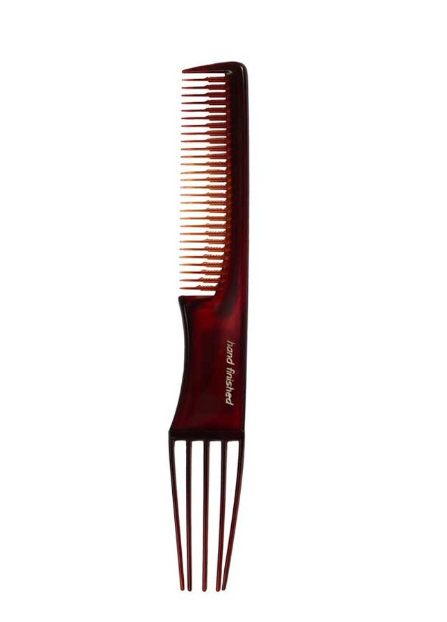 Расческа для волос с вилообразной ручкой с 2-мя заостренными концами коричневая 20 см Sibel hand-finished (254847143)
