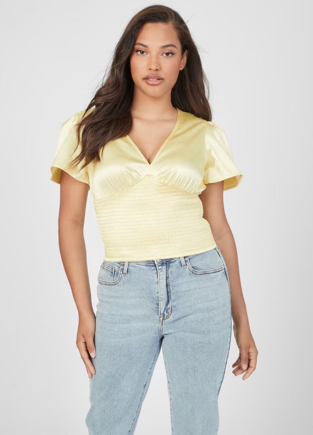 Желтая летняя блуза Guess
