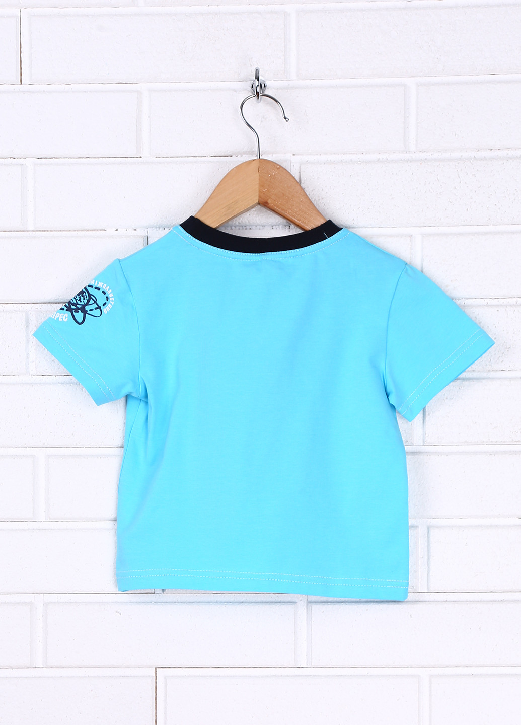 Голубая летняя футболка с коротким рукавом Соня