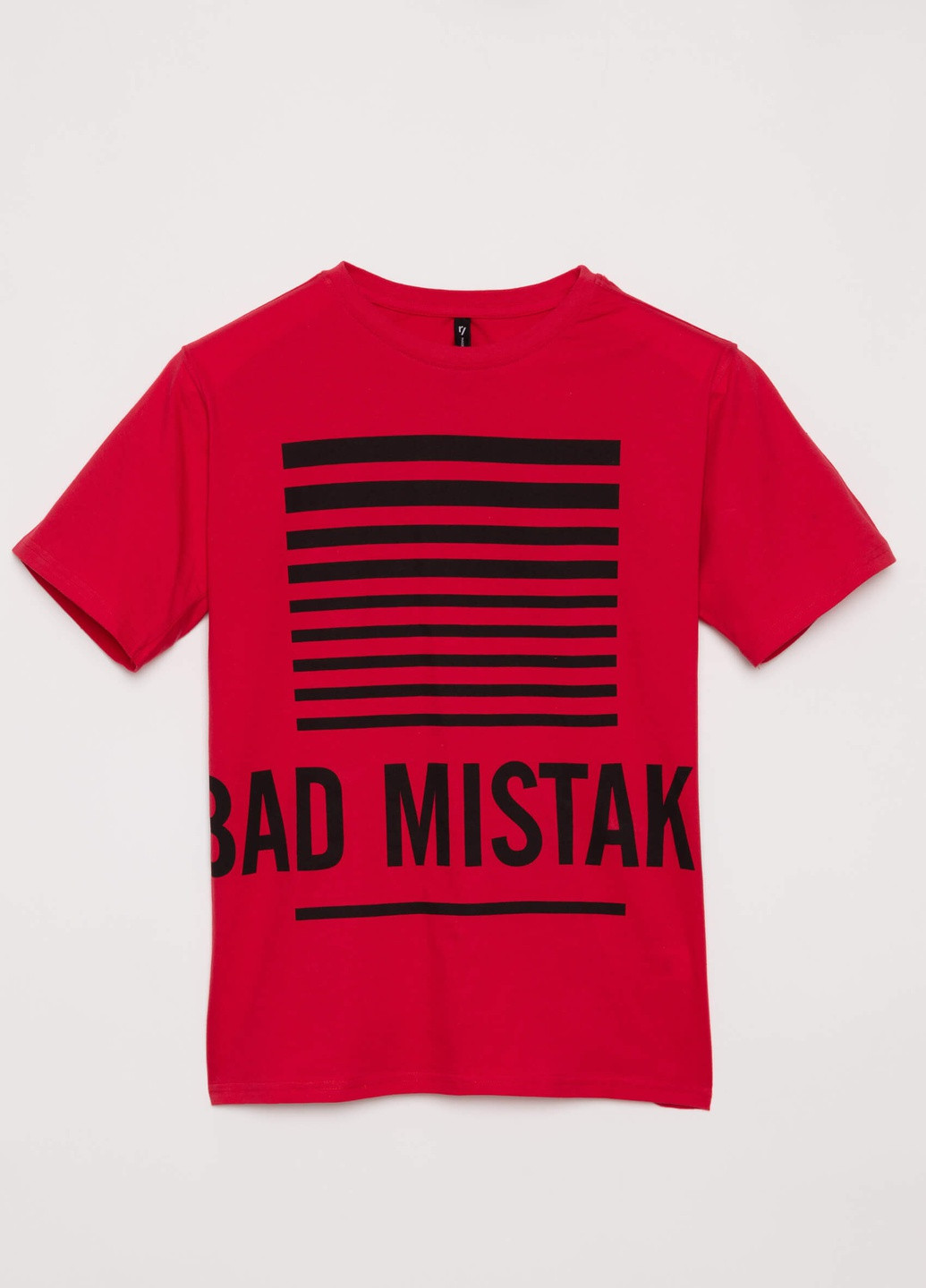 Красная демисезонная красная футболка с принтами bad mistake для мальчика . Reporter Young