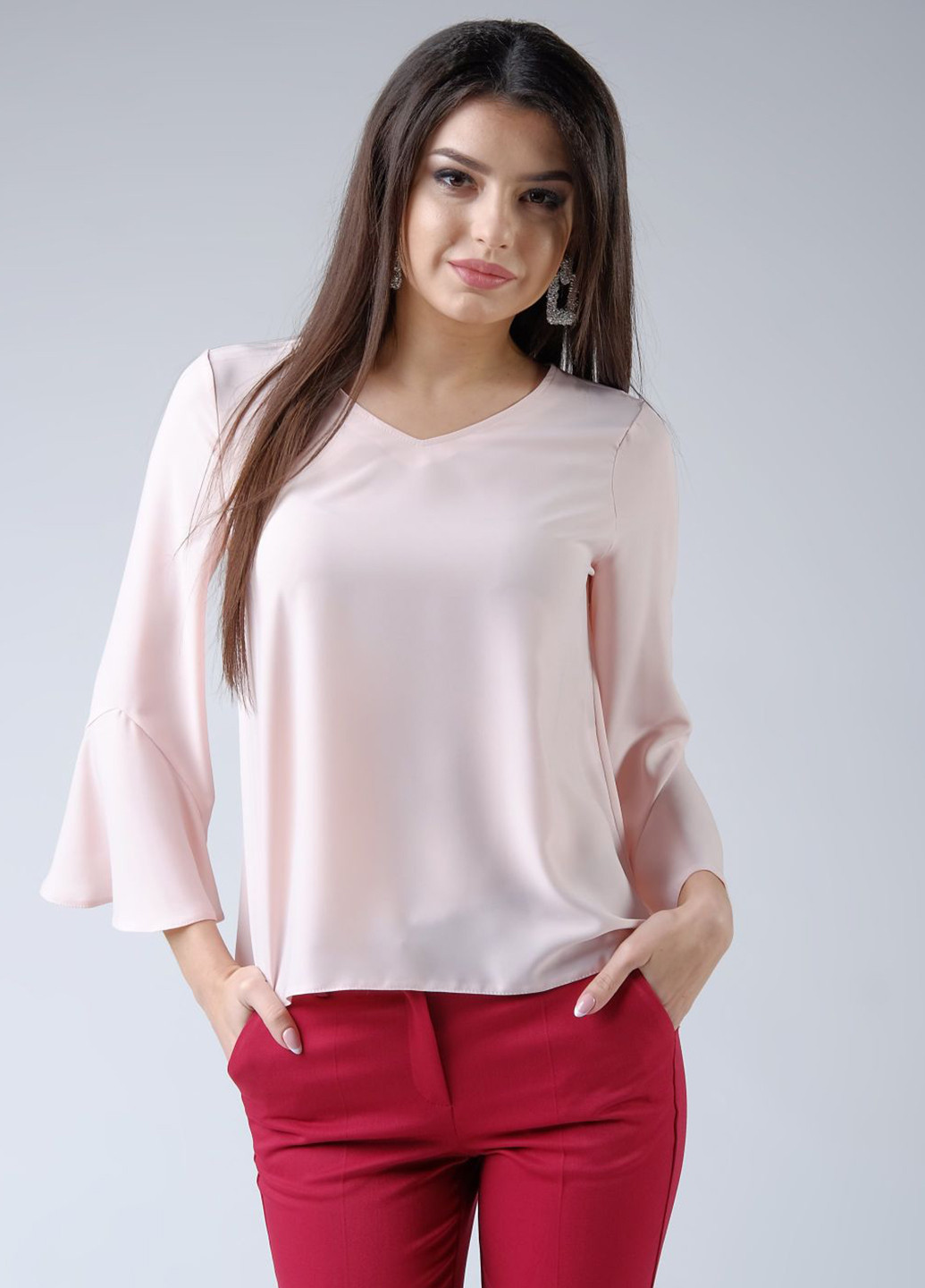 Персиковая демисезонная блуза Pink
