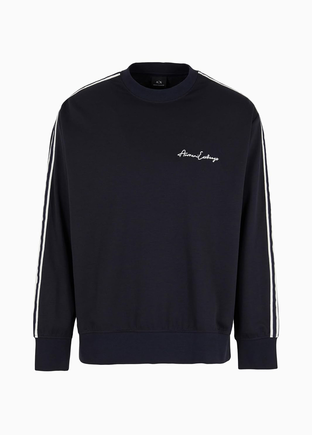 Синий свитшот Armani Exchange полоска вышивка (302688657)