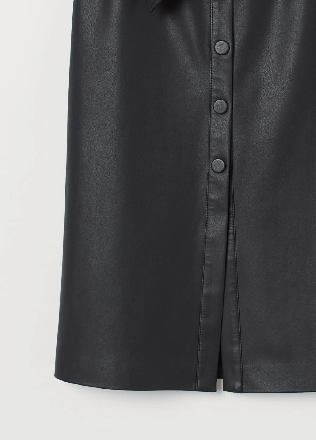 Черная однотонная юбка из искусственной кожи H&M
