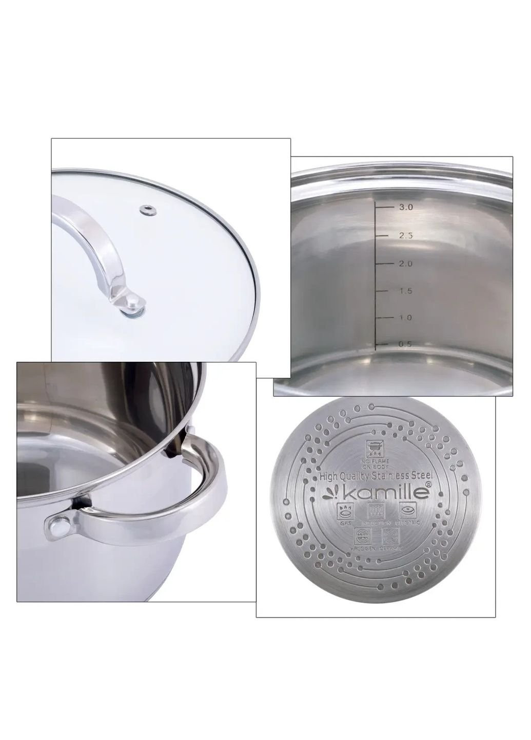 Каструля KM-5614S 1 л 14 см Kamille (253630066)