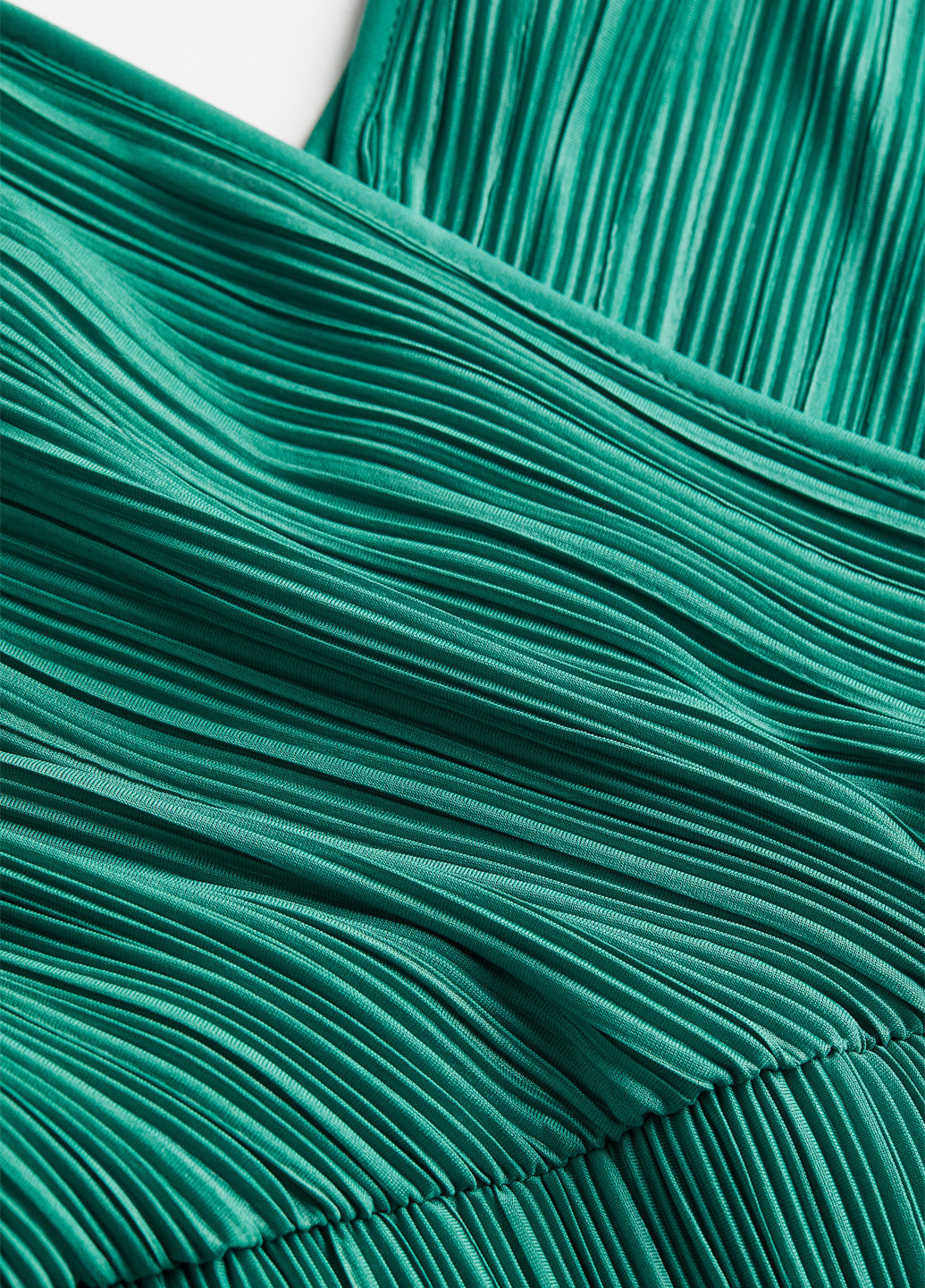 Зеленое кэжуал платье а-силуэт, на запах, с открытой спиной H&M однотонное