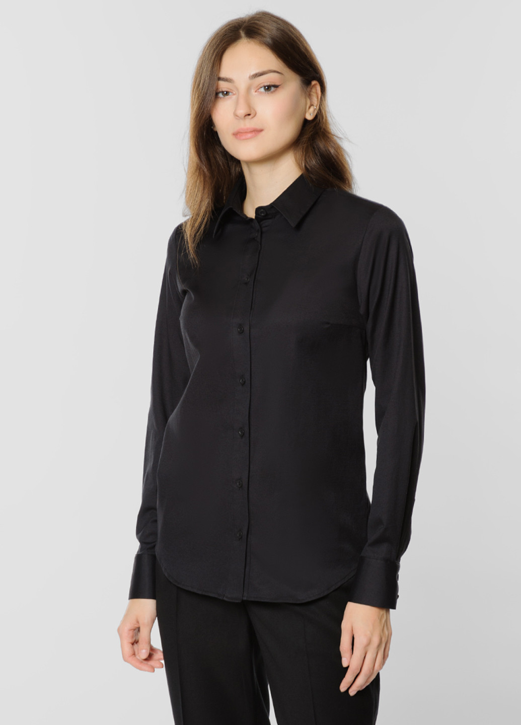Черная кэжуал рубашка однотонная Arber