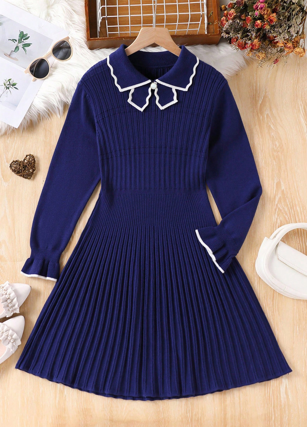 Тёмно-синее платье SHEIN (342382046)