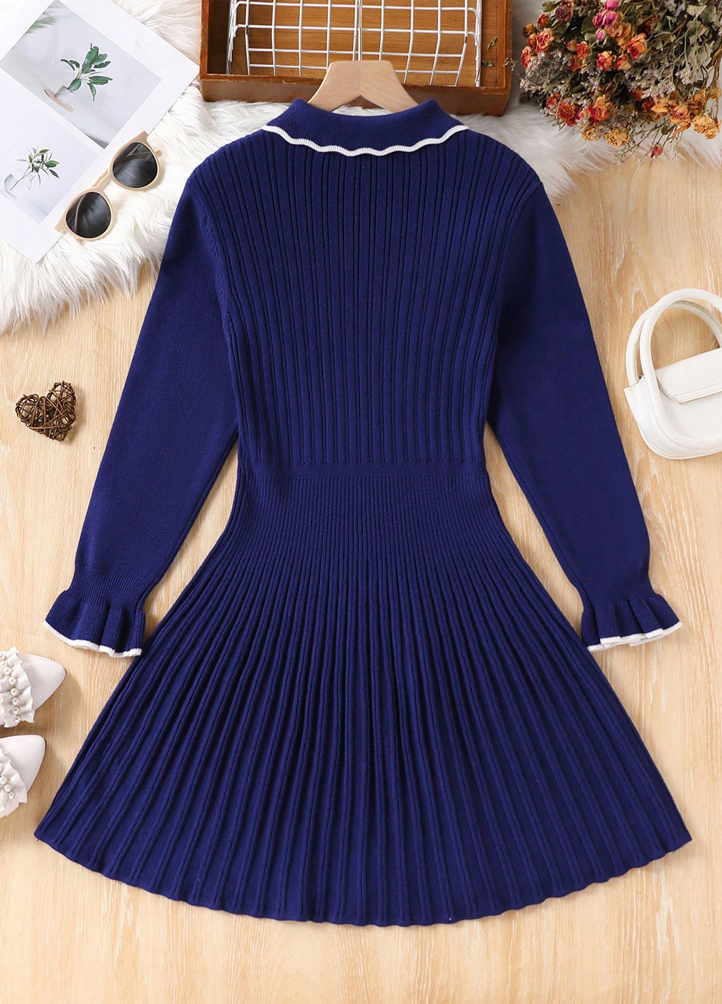 Тёмно-синее платье SHEIN (342382046)