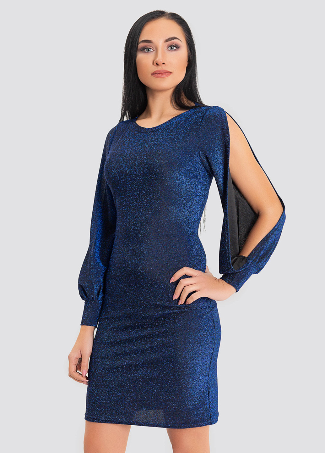Синее коктейльное платье Azuri однотонное