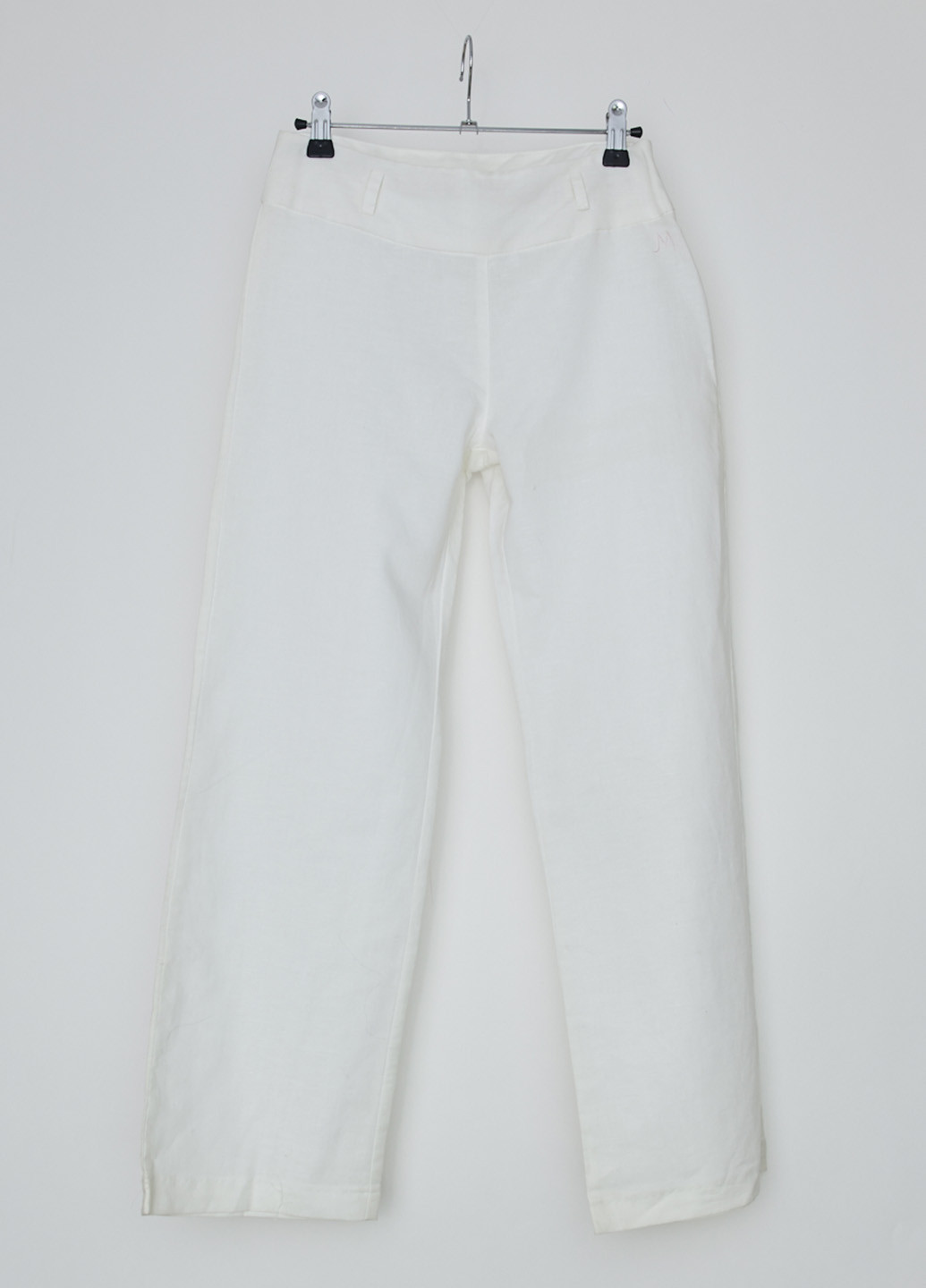 Белые кэжуал демисезонные прямые брюки Mandarino