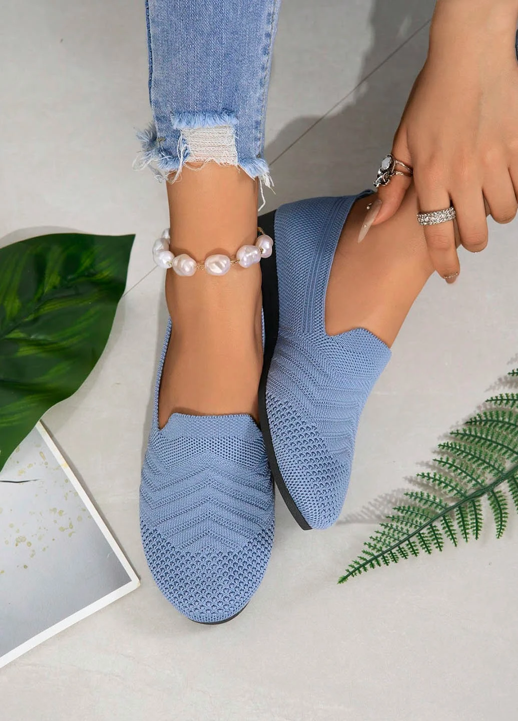 SHEIN Туфли голубой з текстиль, китай — всесезон (322908795)