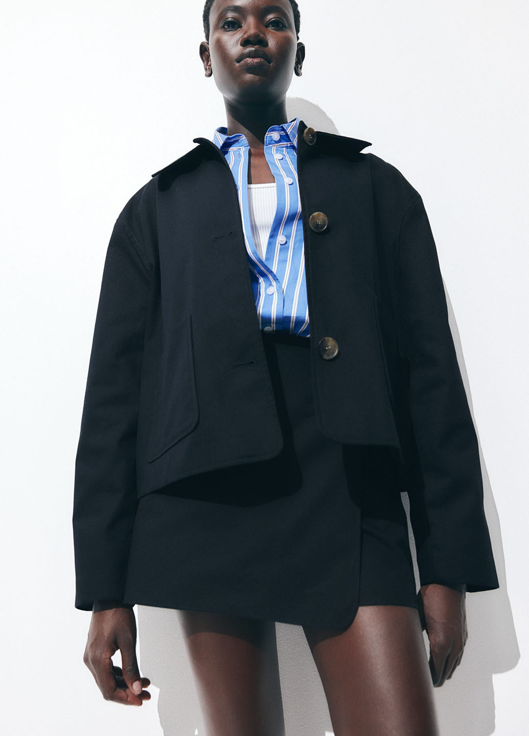 Чорна демісезонна куртка куртка-піджак H&M