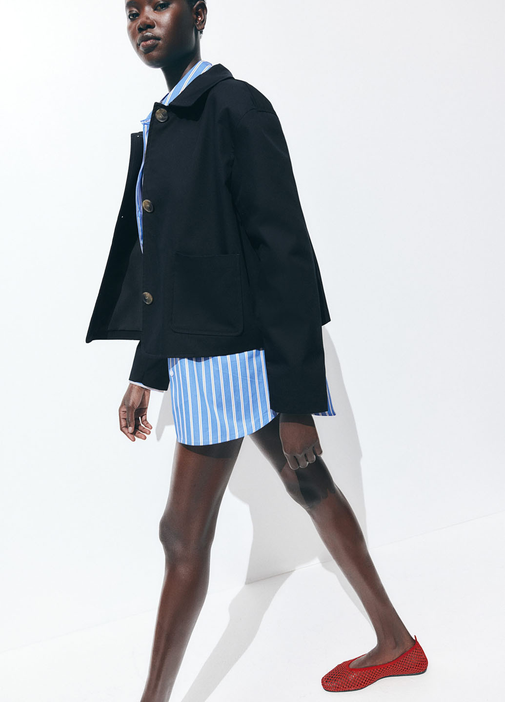 Чорна демісезонна куртка куртка-піджак H&M