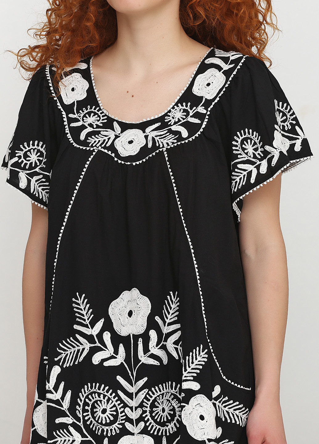 Чорна кежуал сукня кльош Sunlight з квітковим принтом