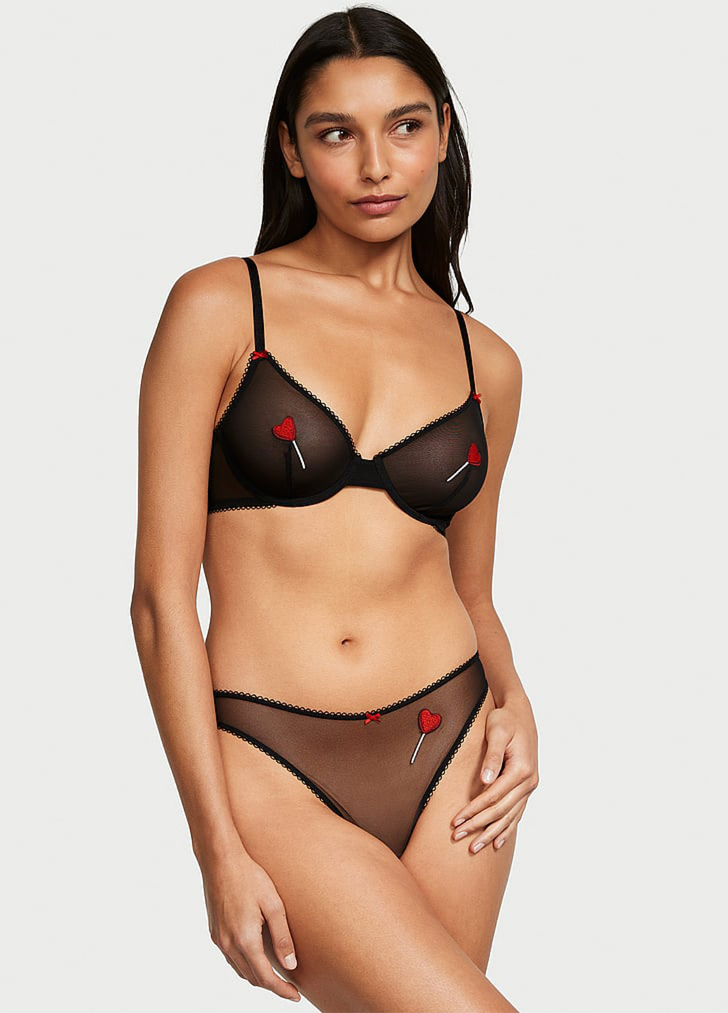 Чорний демісезонний комплект (бюстгальтер, трусики) Victoria's Secret