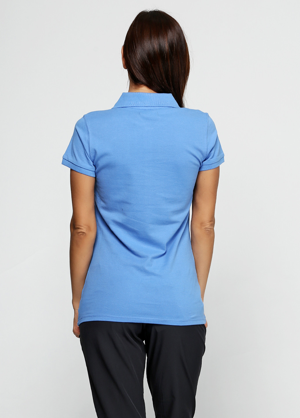 Светло-синяя женская футболка-поло Diadora однотонная