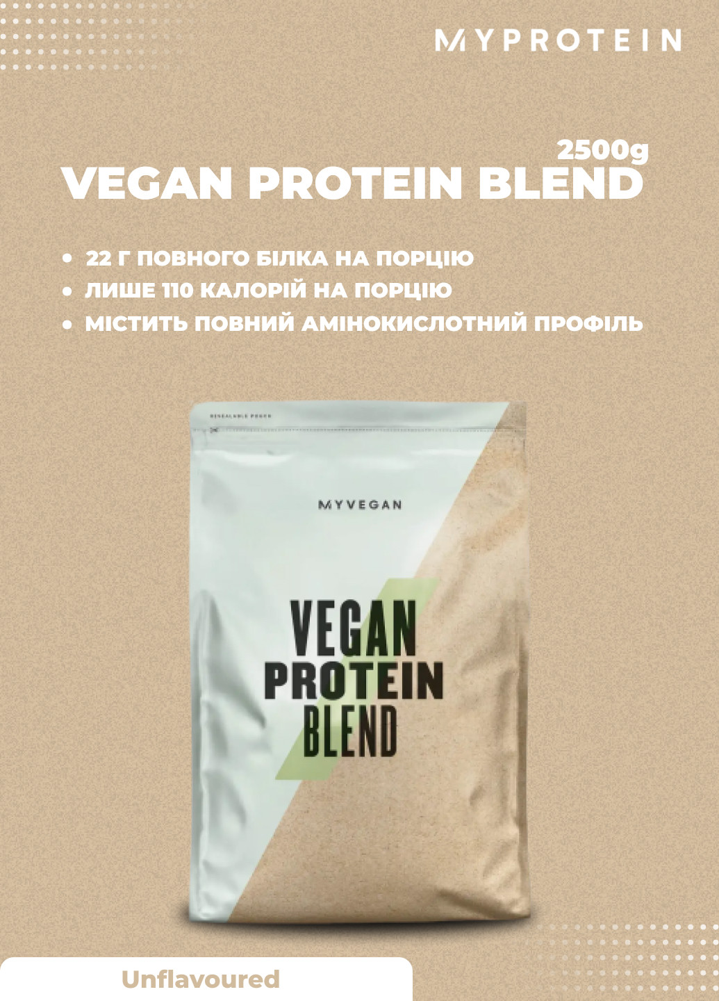 Протеїн Soy Protein Isolate - 2500g Unflavoured My Protein (252446697)