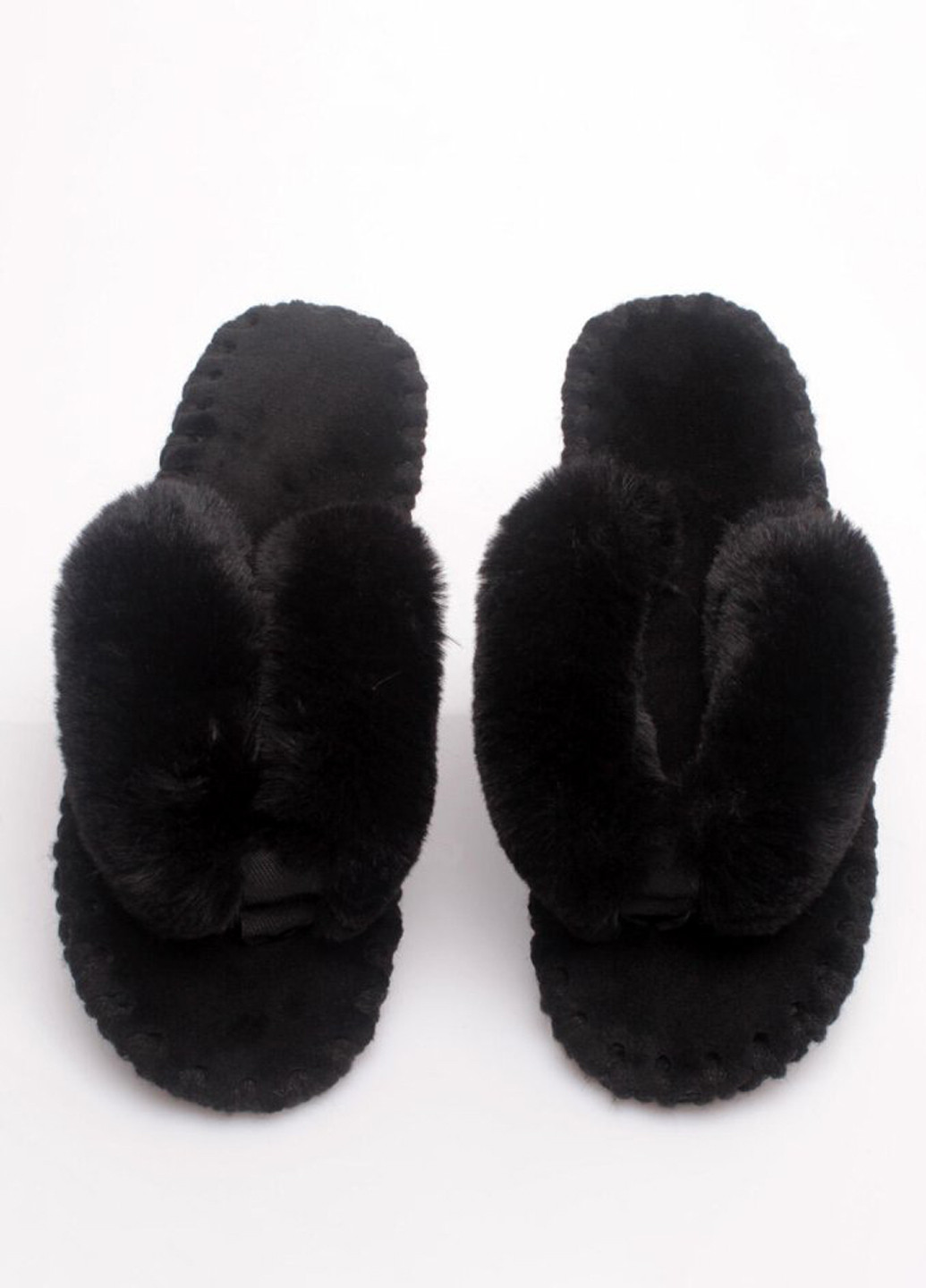 Черные тапочки Family Story с мехом