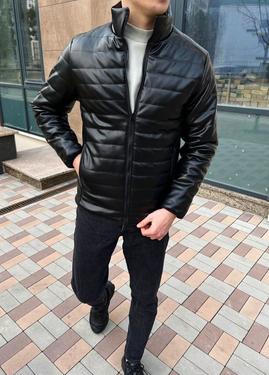 Черная демисезонная стильная мужская куртка No Brand
